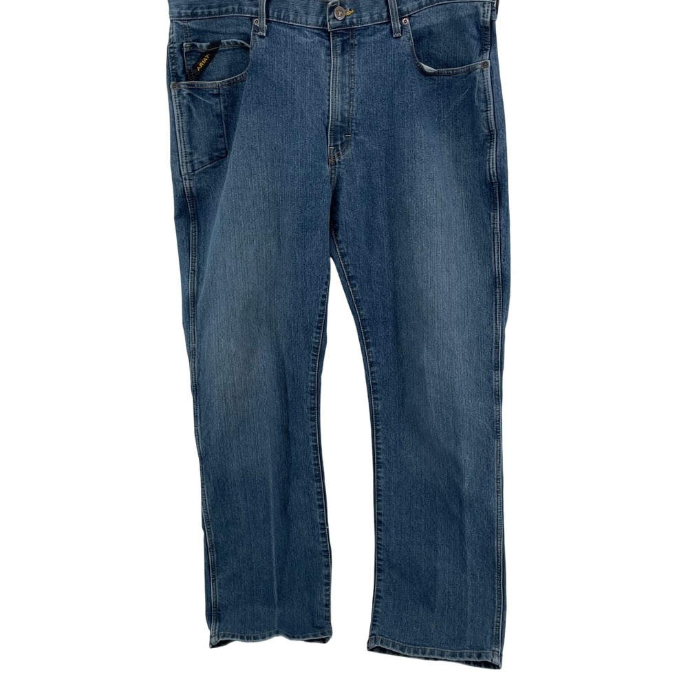 Ariat Rebar‎ M4 Low Rise Boot Cut Jeans Mens 40x34 Blue Denim Stretch Workwear